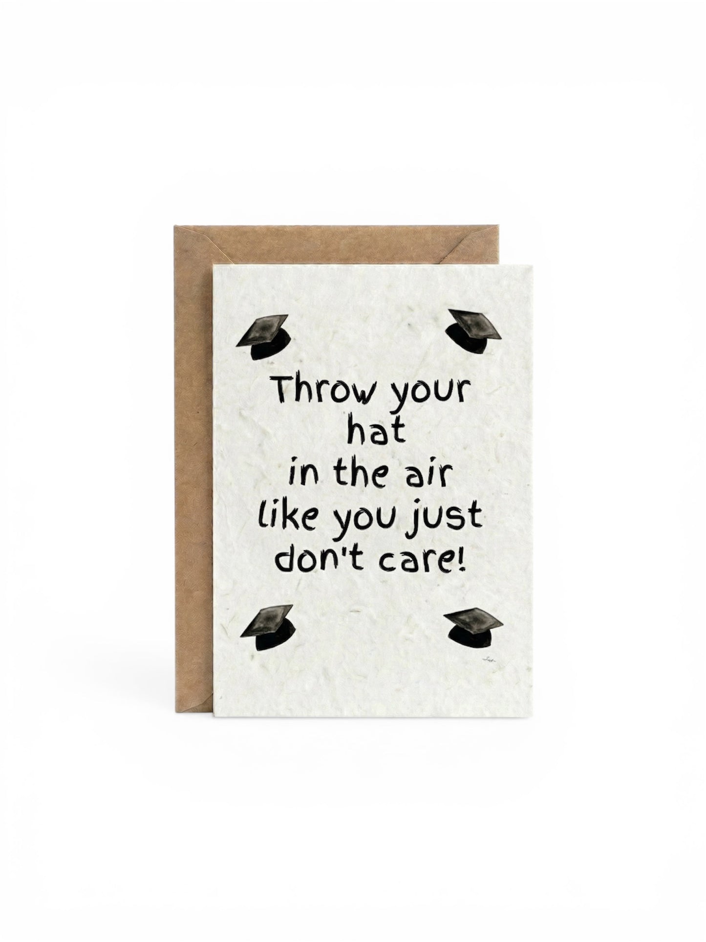 Plantable Seed Card Graduation Hat in the Air