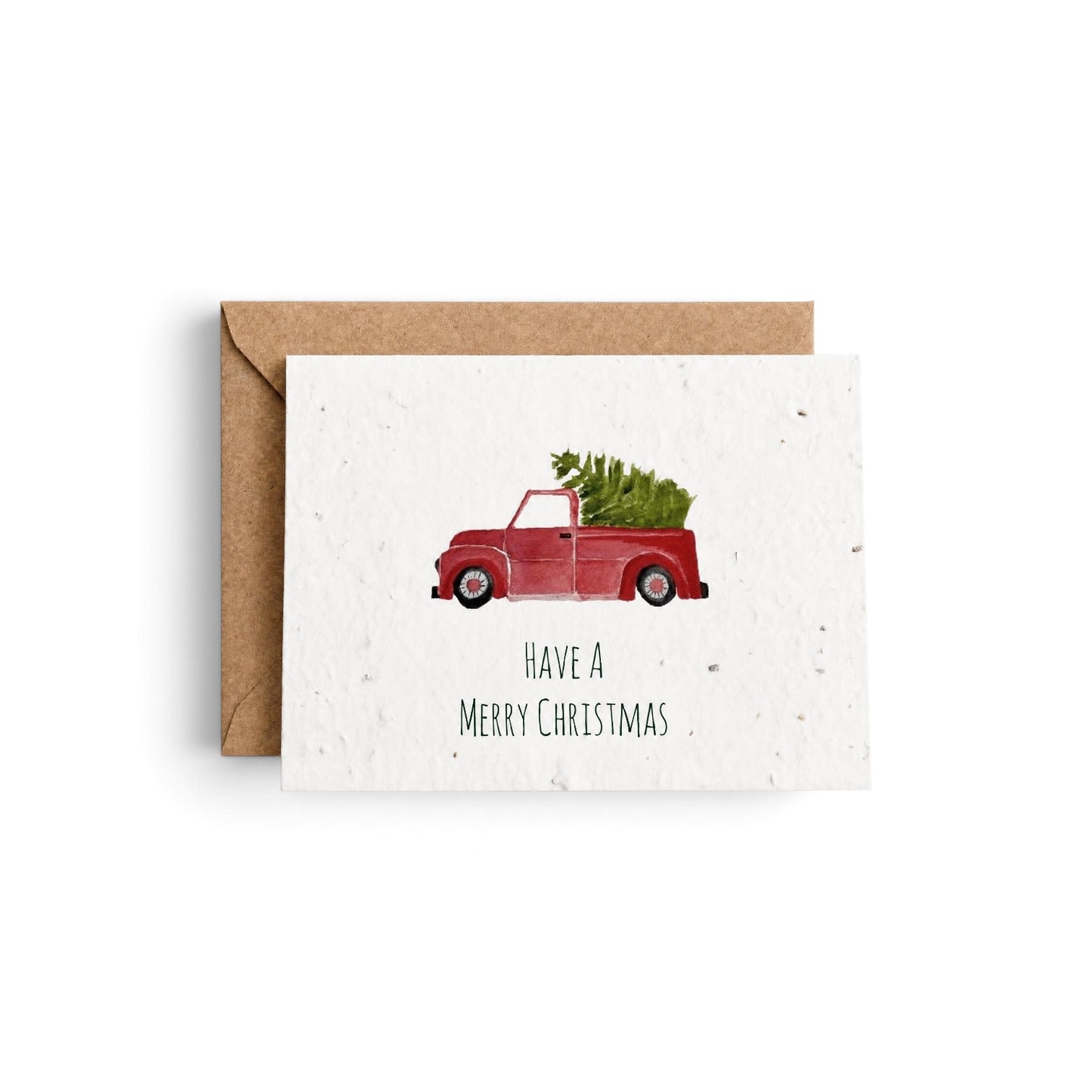Plantable Seed Card - Christmas Xmas Red Truck Merry Christmas