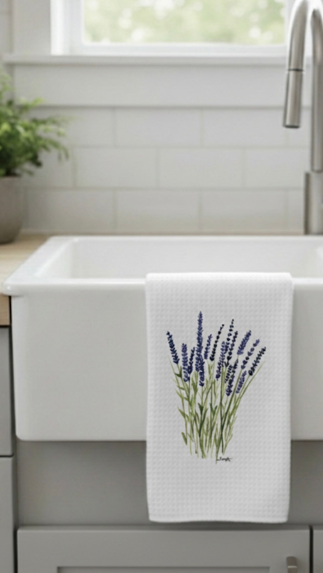 Microfiber Kitchen Towel Watercolor Art Lavender