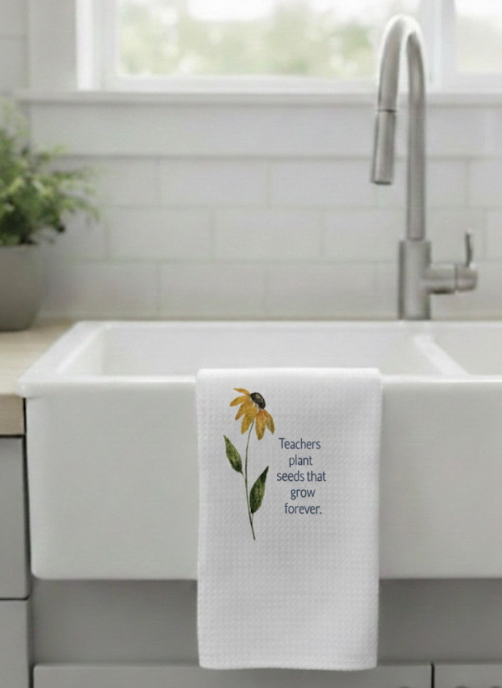 Microfiber Kitchen Towel Watercolor Art Teachers Plant Seeds