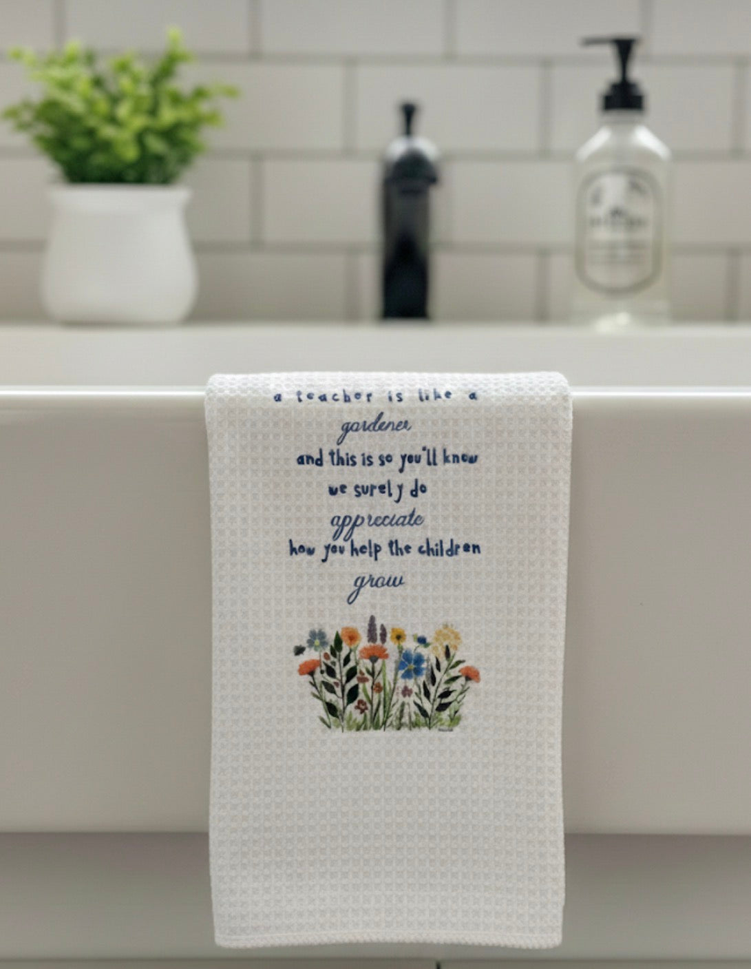 Microfiber Kitchen Towel Watercolor Art Teacher Gardener