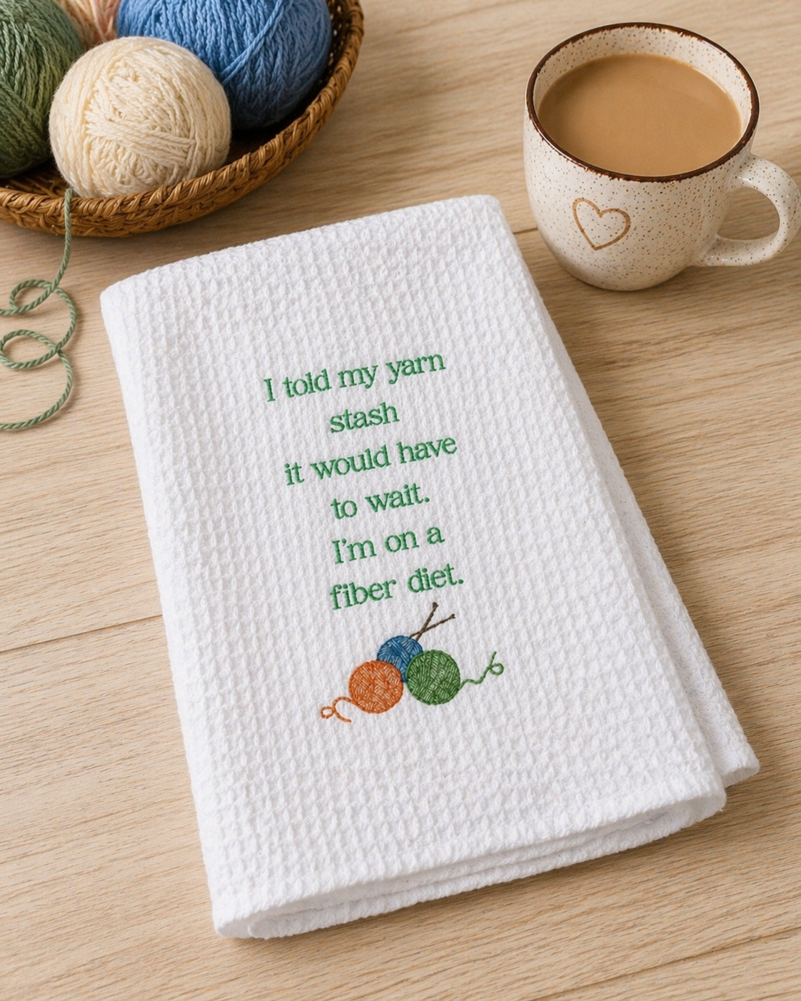 Microfiber Kitchen Towel Watercolor Art Yarn Fiber Diet