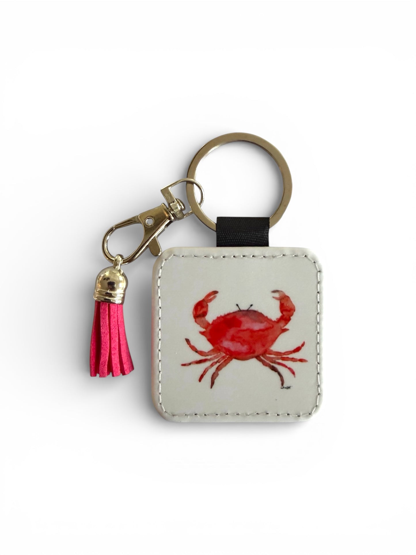 Red Crab Tassel Keychain - Hand-Painted Art Charm