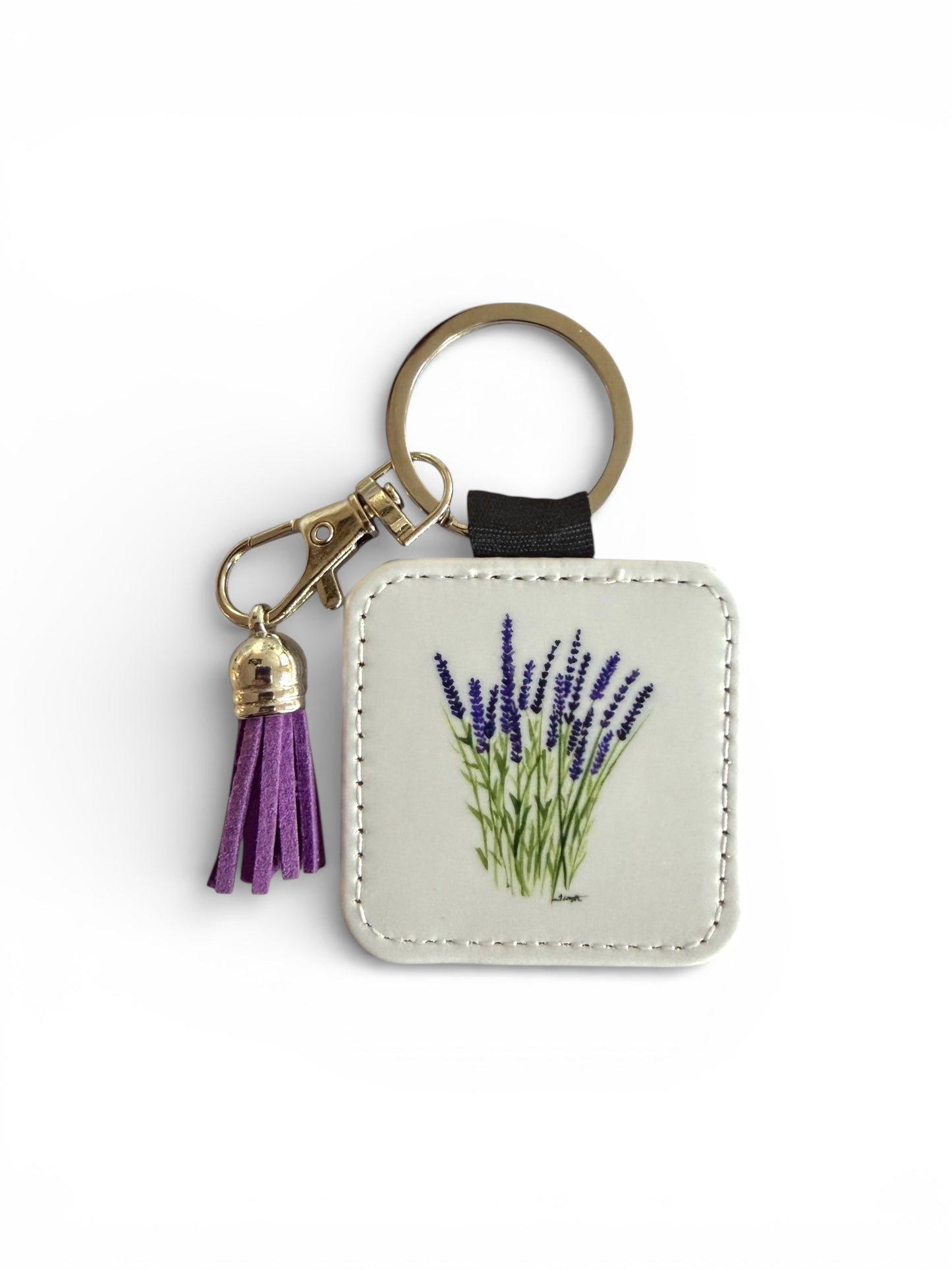 Lavender Tassel Keychain - Hand-Painted Art Charm
