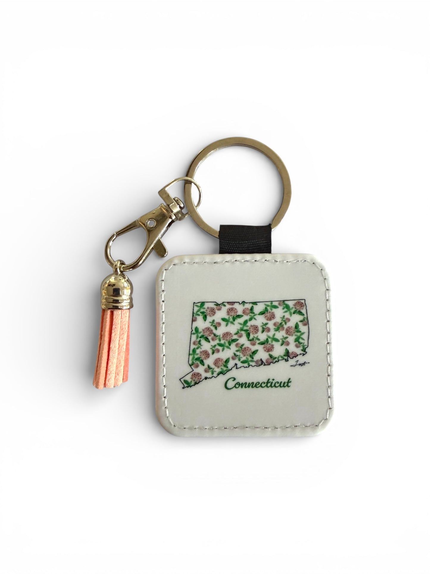 Connecticut Tassel Keychain - Hand-Painted Art Charm