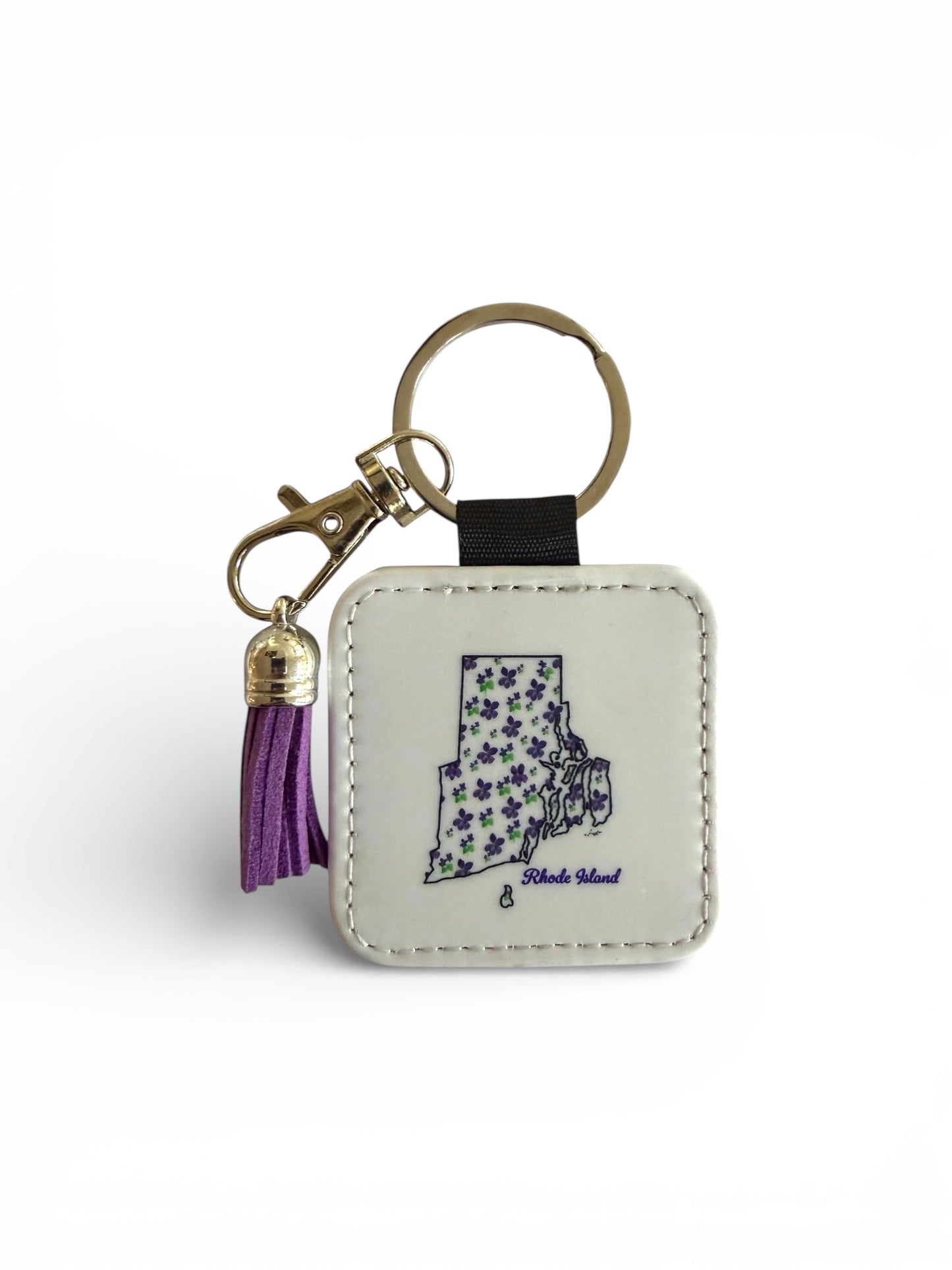 Rhode Island Tassel Keychain - Hand-Painted Art Charm