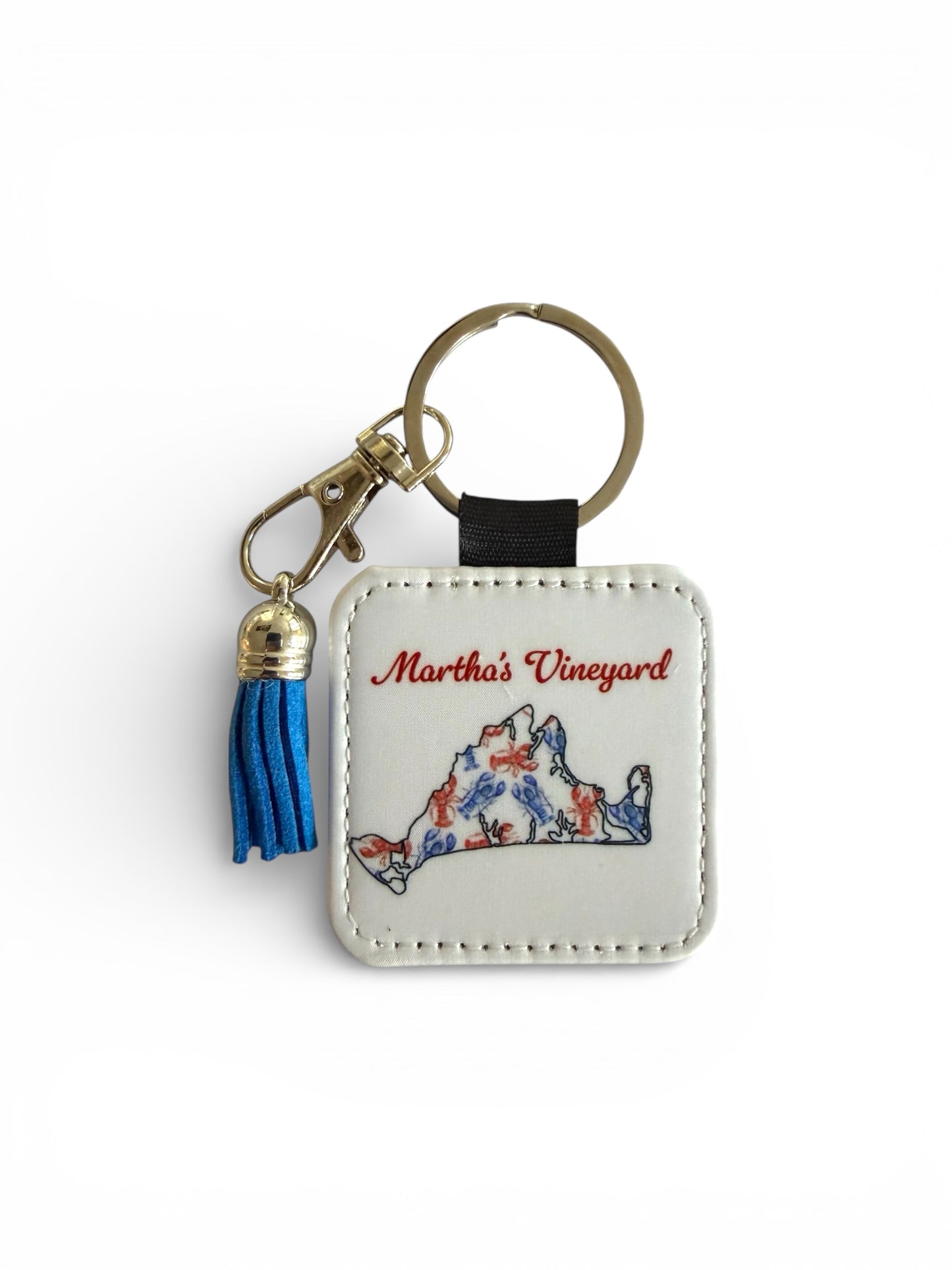 Martha's Vineyard Tassel Keychain - Hand-Painted Art Charm