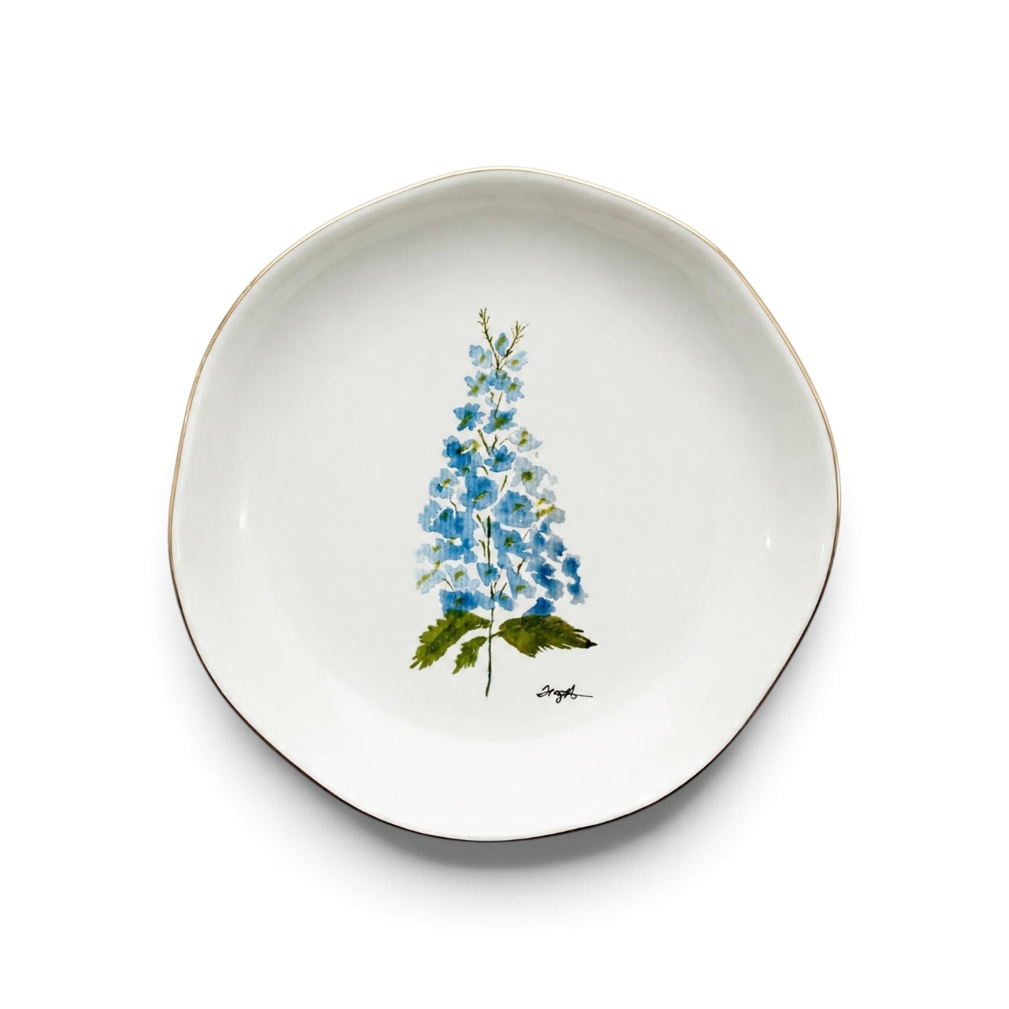 Blue Flower Jewelry & Trinket Dish - Original Art Series