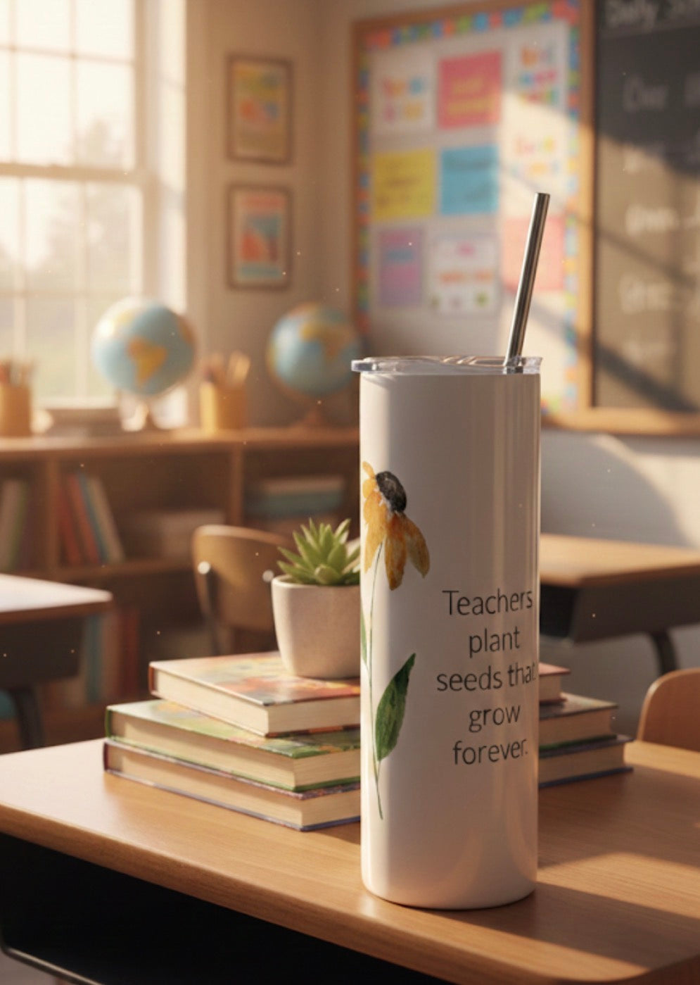 20oz Insulated Skinny Tumbler Teacher Original Art Series