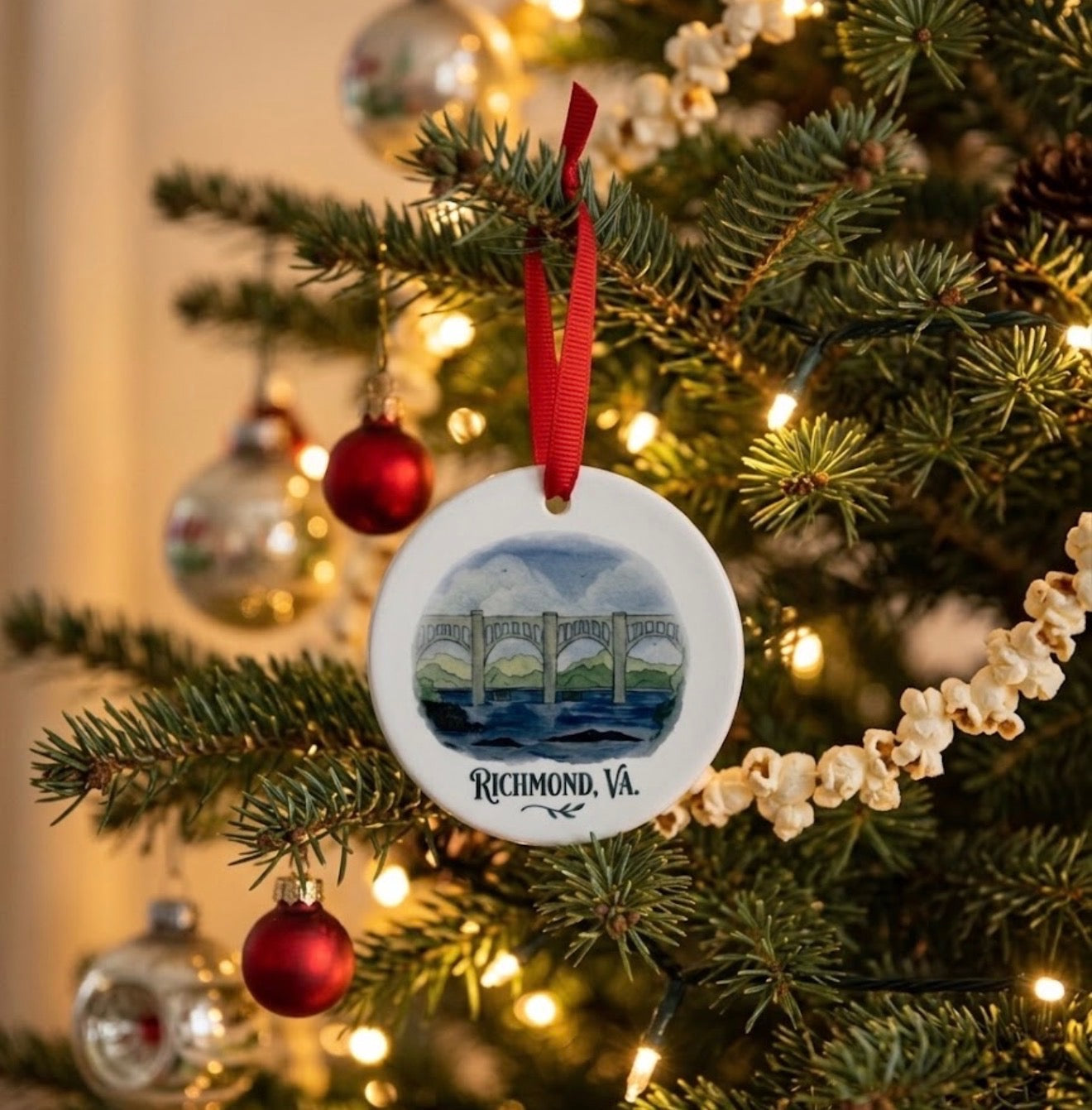 Richmond CSX Bridge Ceramic Christmas Ornament