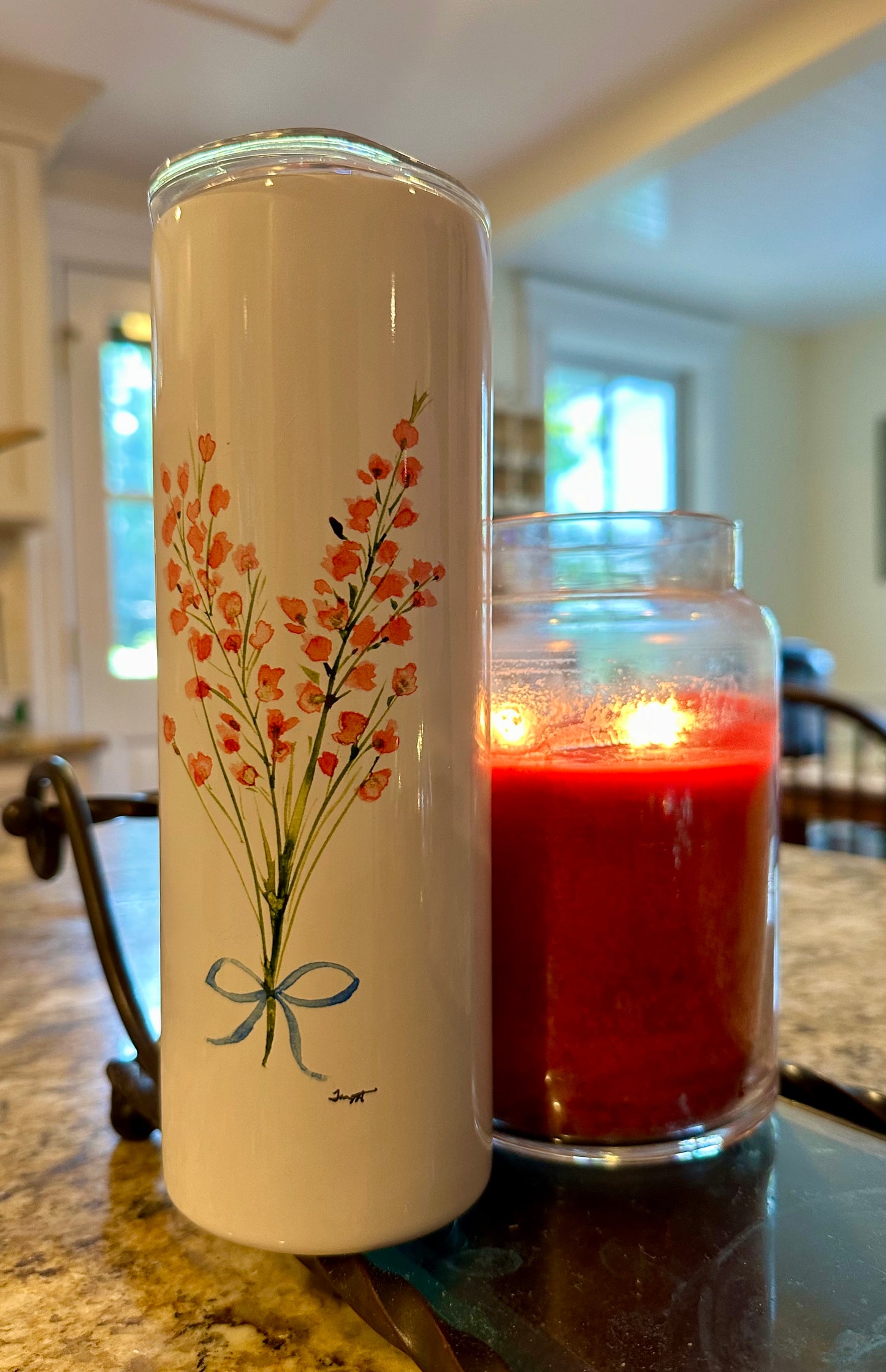 Pink Flower Tumbler