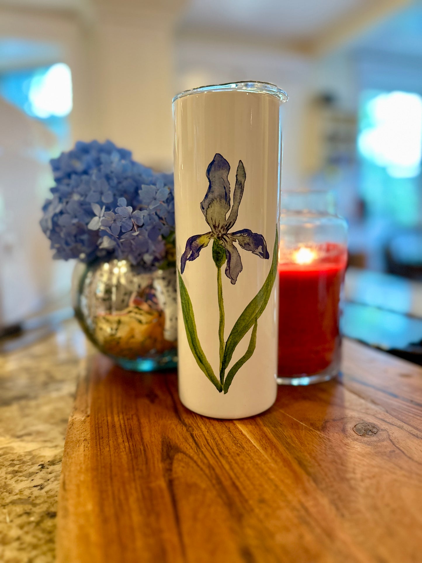20oz Insulated Skinny Tumbler Iris Original Art Series