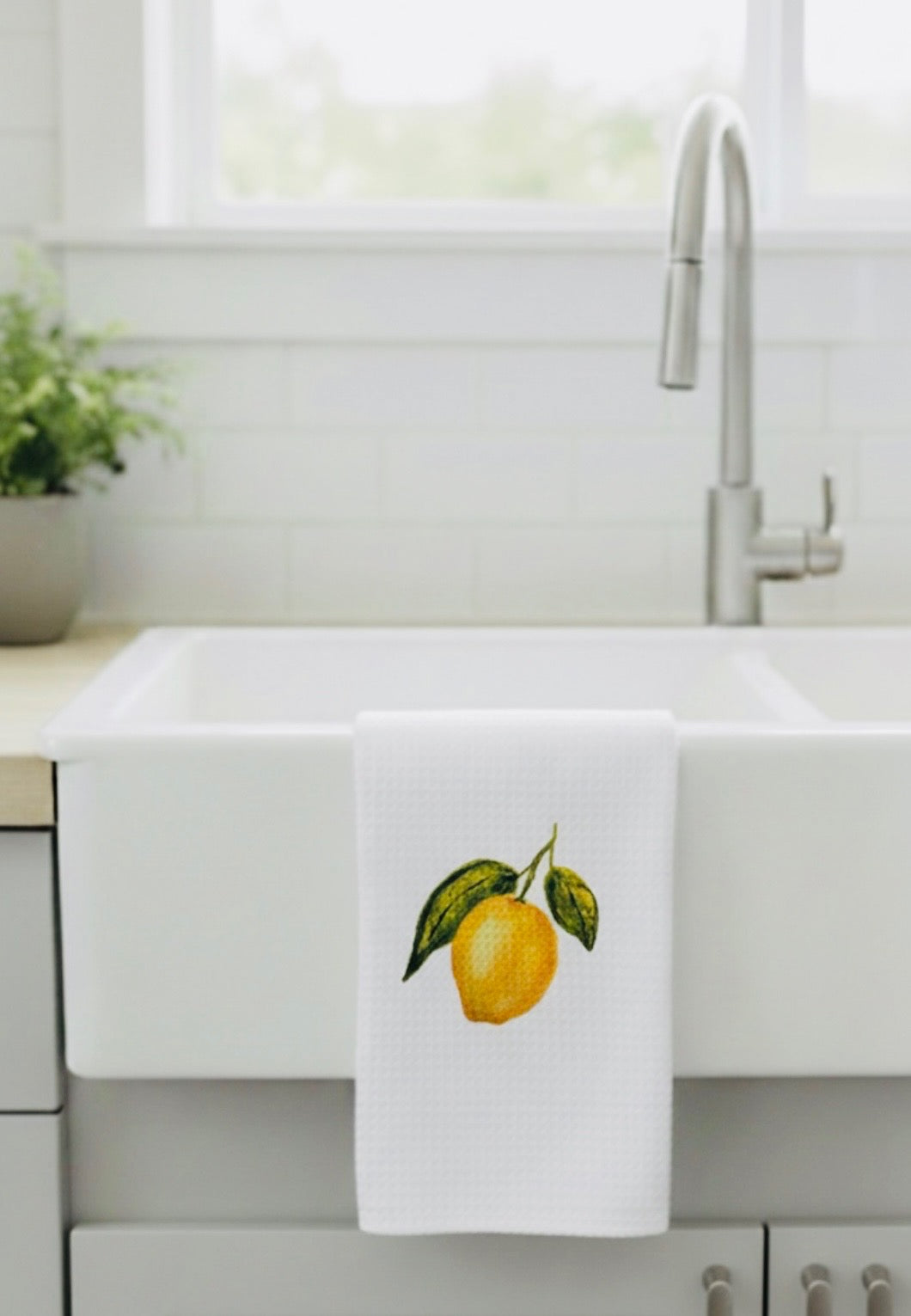 Microfiber Kitchen Towel Watercolor Art Lemon