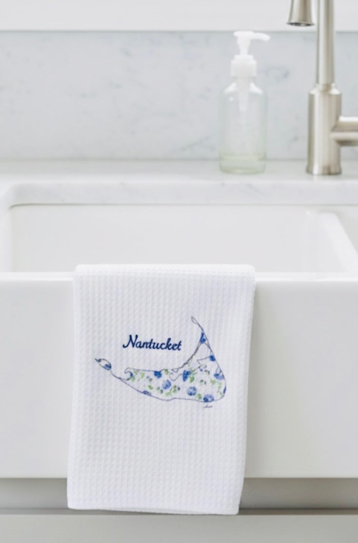 Microfiber Kitchen Towel Watercolor Art Nantucket