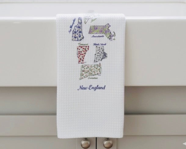 Microfiber Kitchen Towel Watercolor Art New England