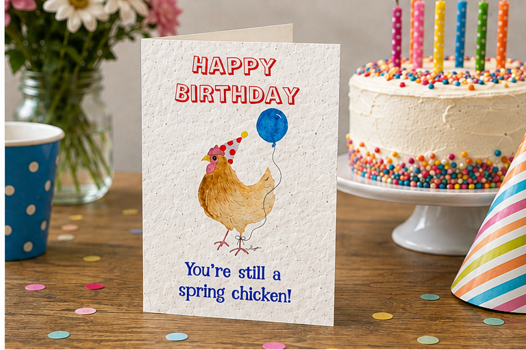 Plantable Seed Card - Birthday Funny Spring Chicken