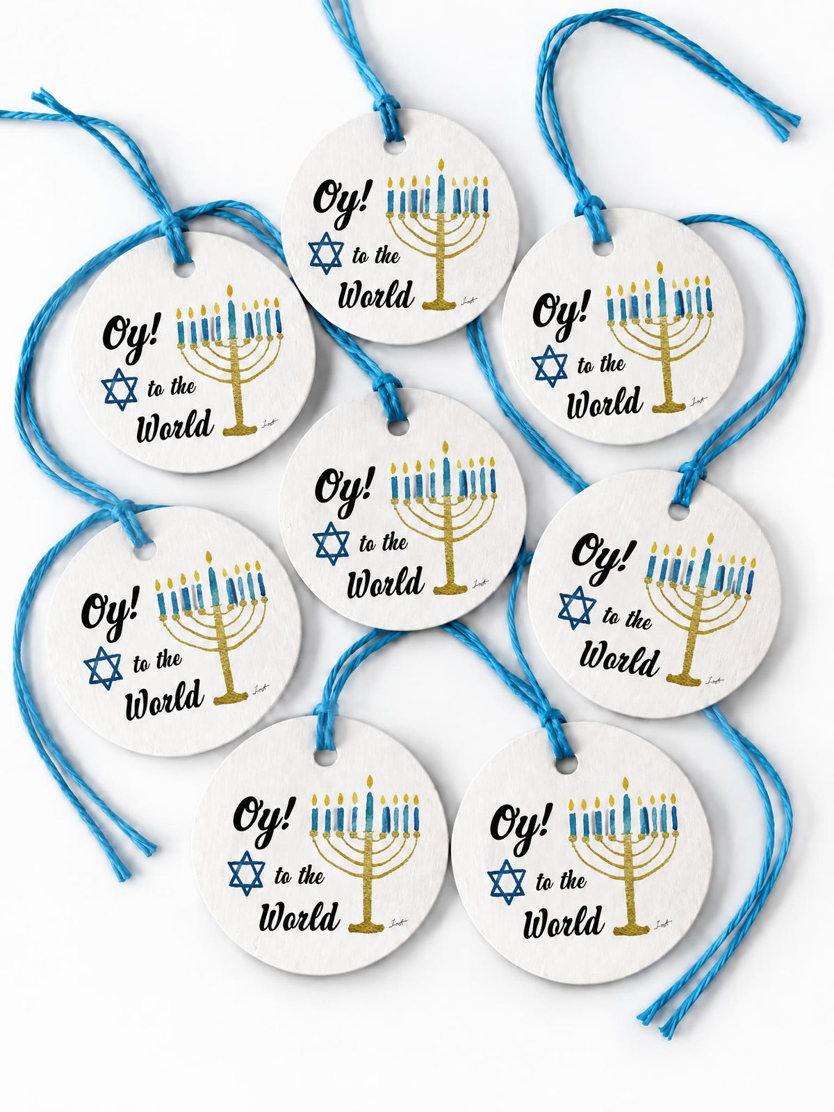 Plantable Seed Hanukkah Gift Tag Set of 8 Oy! to the World