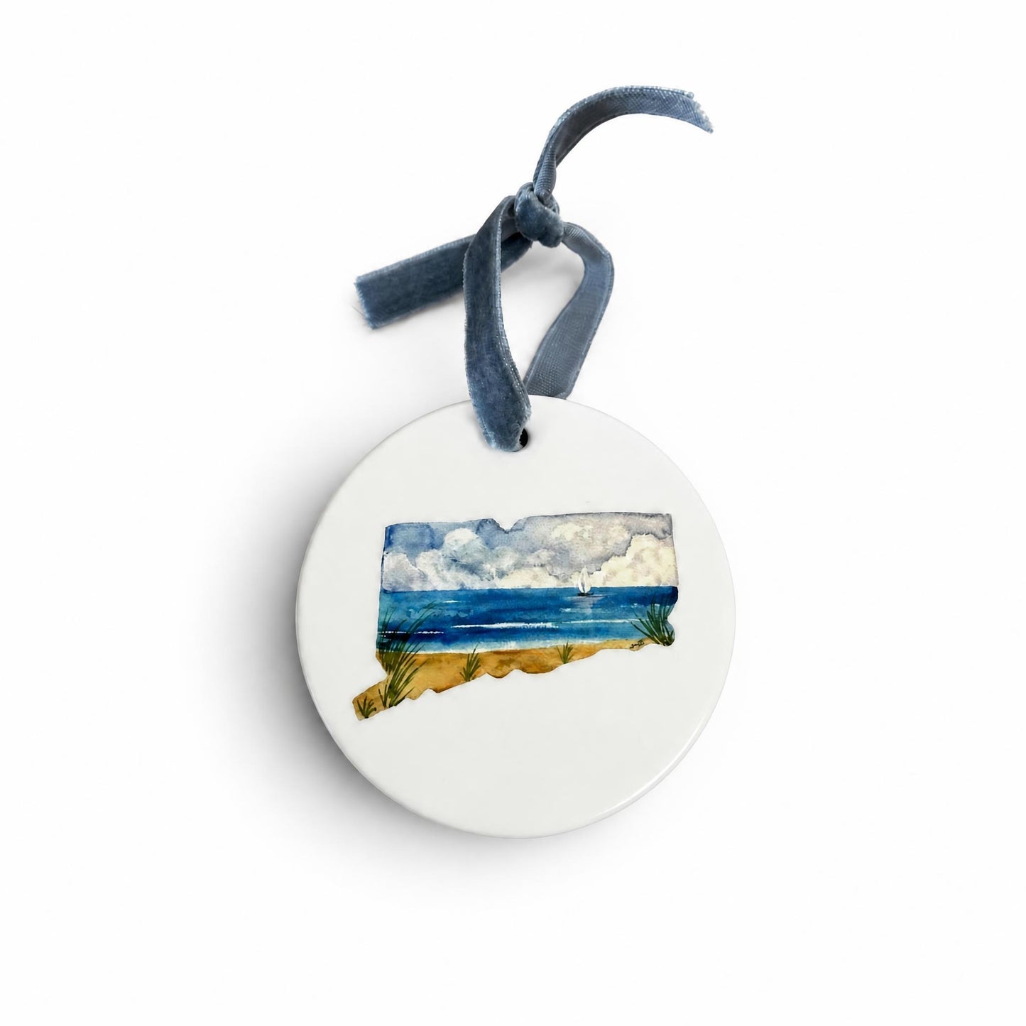 Connecticut State Ceramic Christmas Ornament