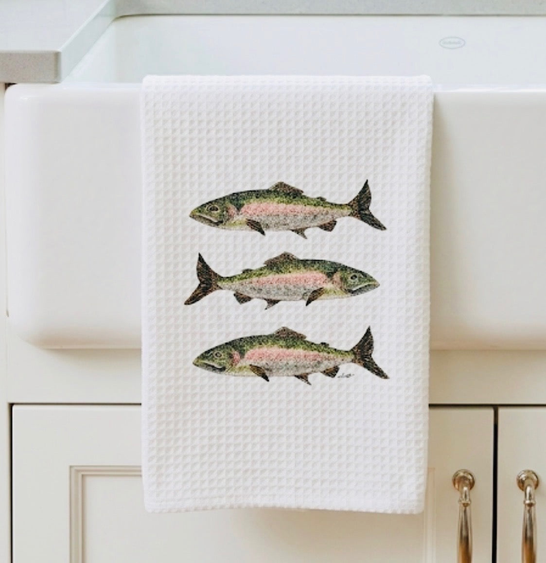 Microfiber Kitchen Towel Watercolor Art Trout