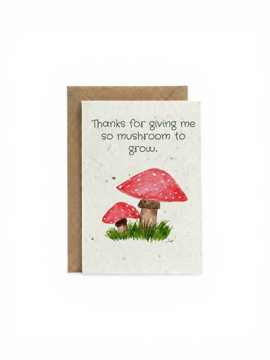 Plantable Seed Card Thank You Mushrooms TY