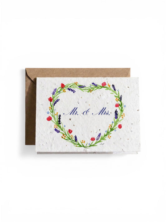 Plantable Seed Card Wedding Engagement Mr. & Mrs.