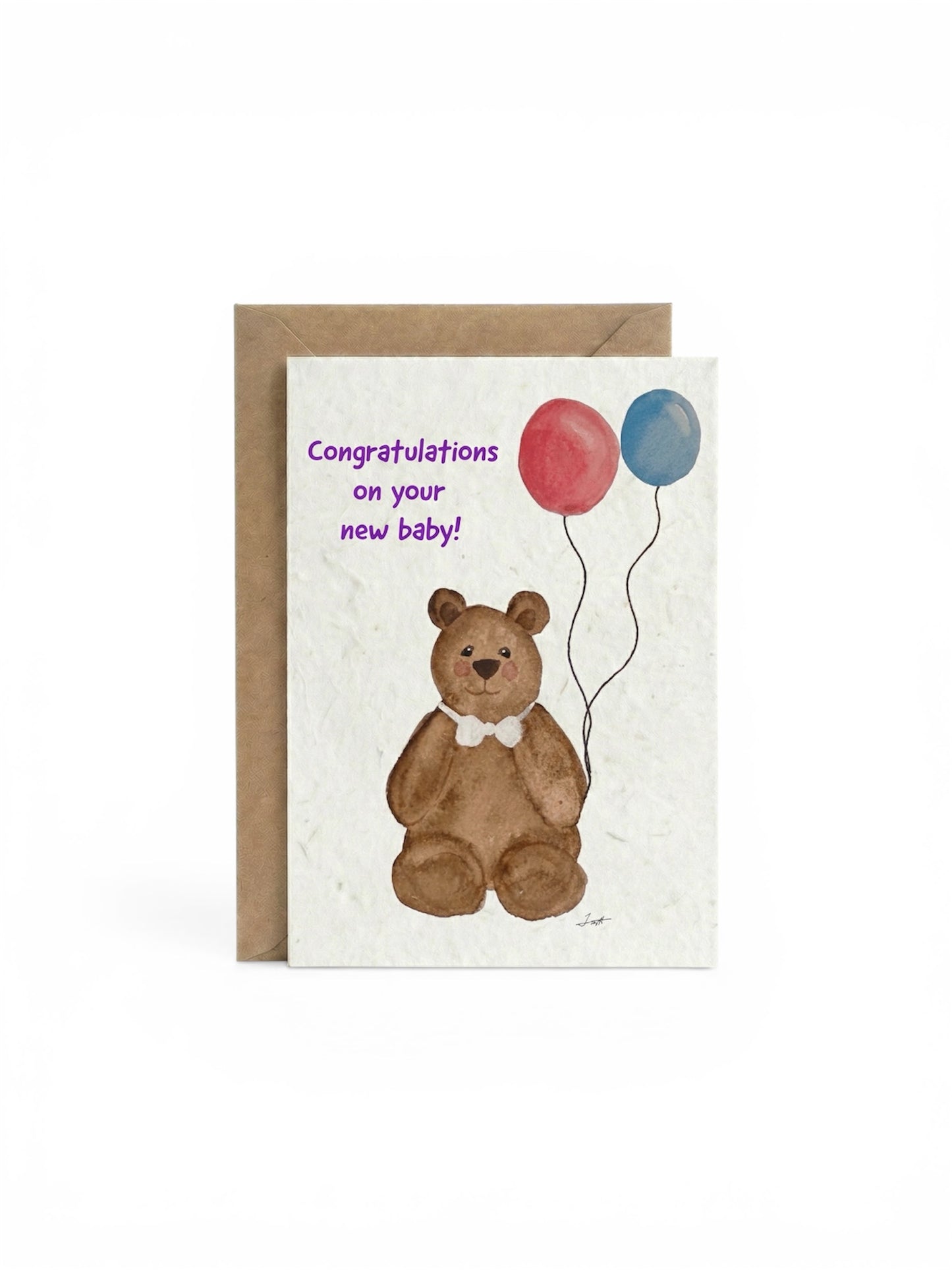 Plantable Seed Card Baby Teddy Bear