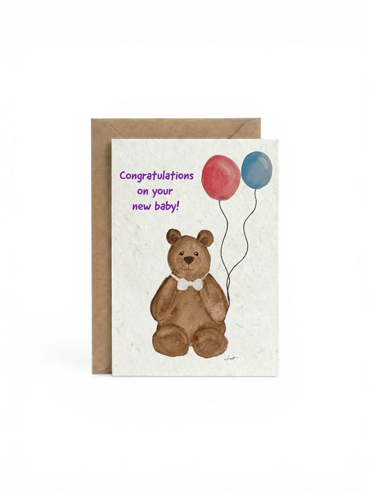 Plantable Seed Card Baby Teddy Bear
