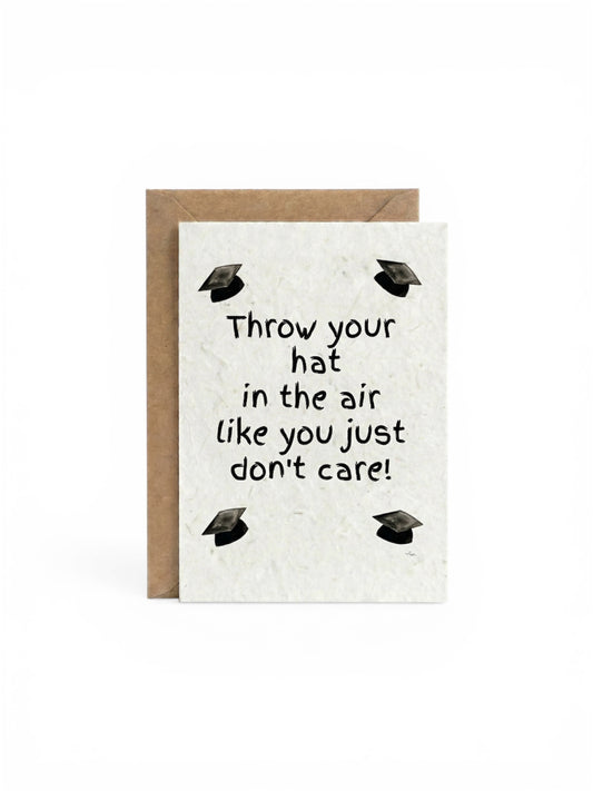 Plantable Seed Card Graduation Hat in the Air