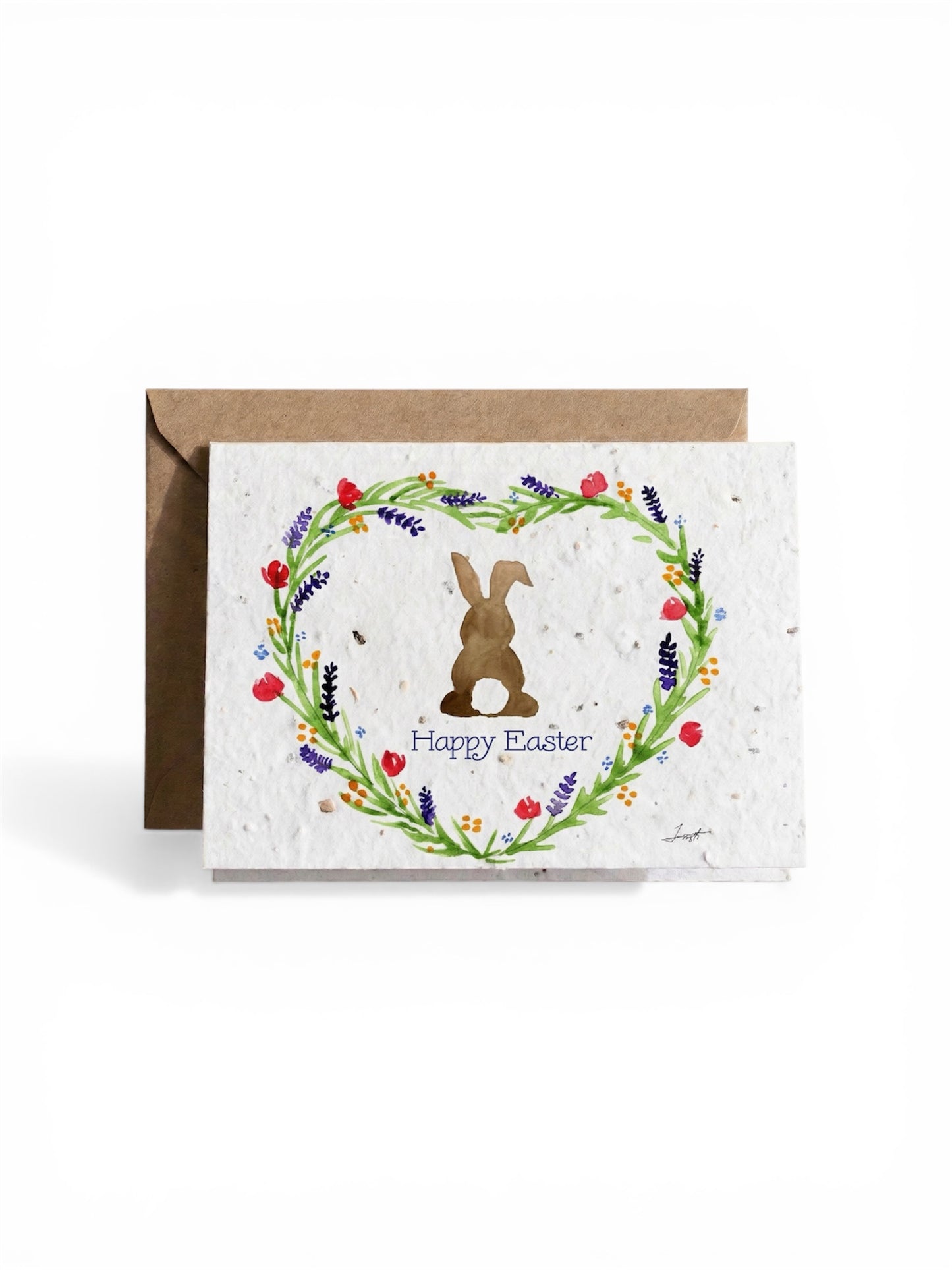 Plantable Seed Card Easter - Heart Wreath Bunny