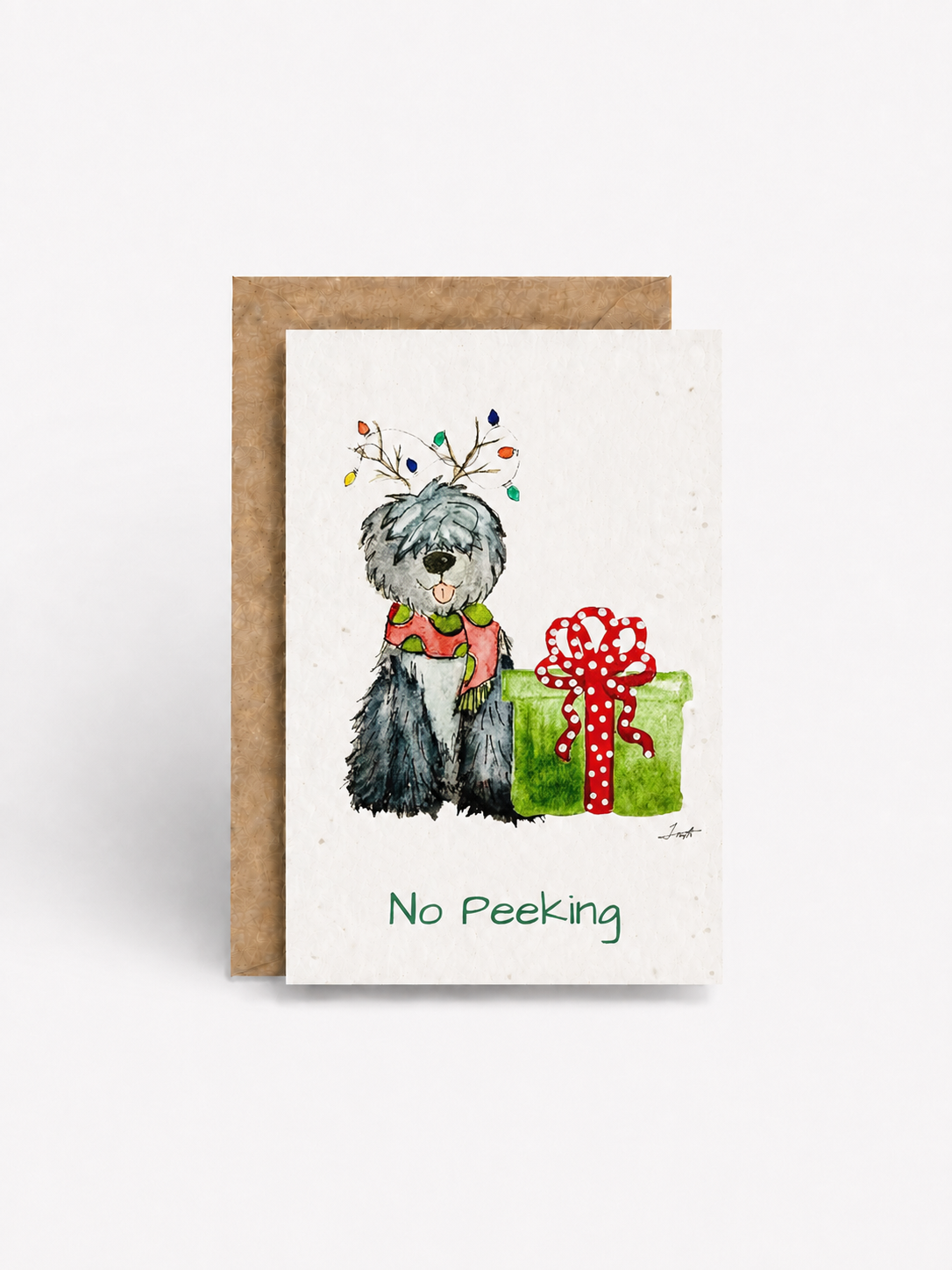 Plantable Seed Card - Christmas No Peeking Pup