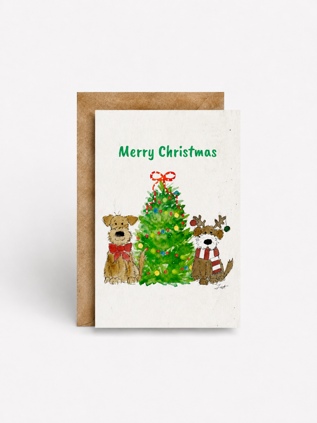 Plantable Seed Card - Christmas Tree and 2 Pups