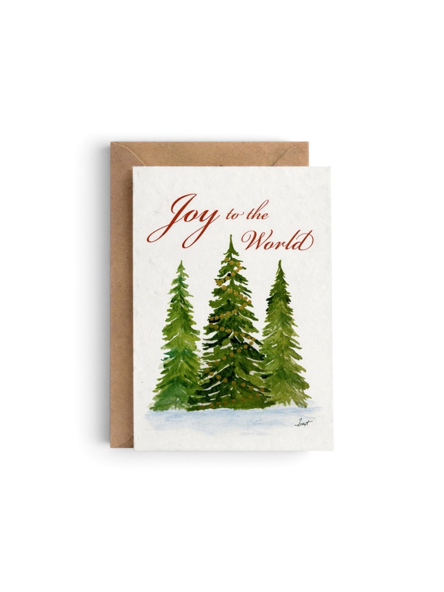 Plantable Seed Card - Christmas Xmas Joy to the World 3 Trees