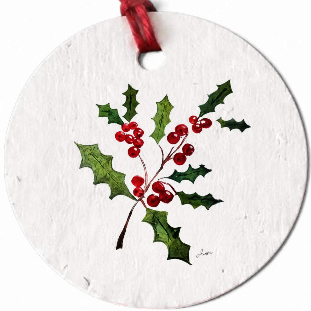 Plantable Seed Christmas Gift Tag Set of 8 Holly Tag