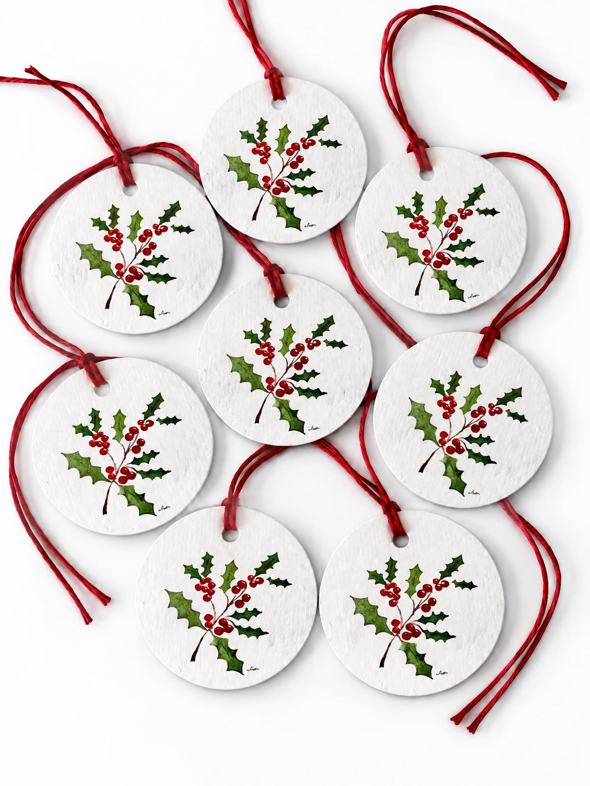 Plantable Seed Christmas Gift Tag Set of 8 Holly Tag
