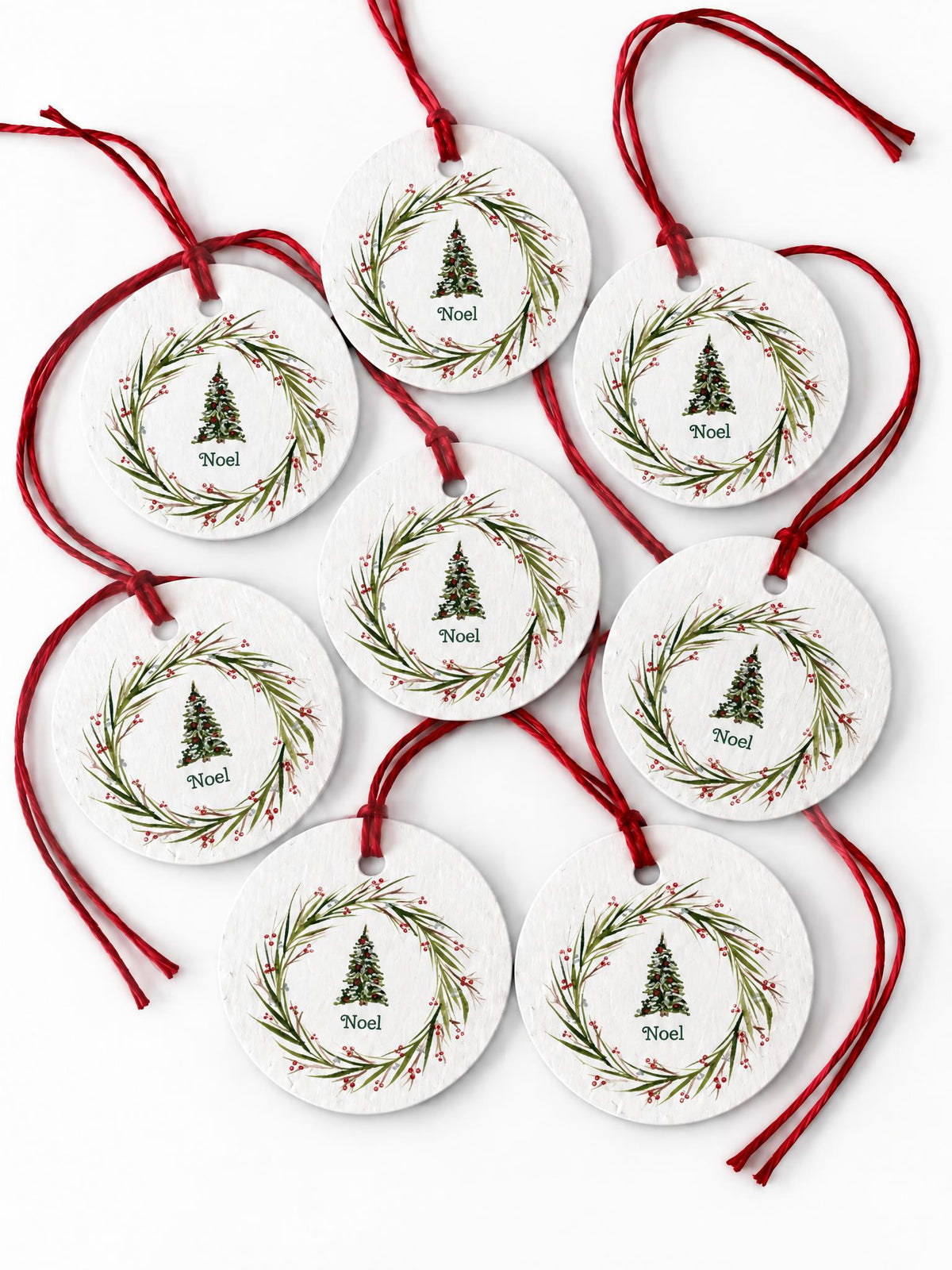 Plantable Seed Christmas Gift Tag Set of 8 Noel Wreath