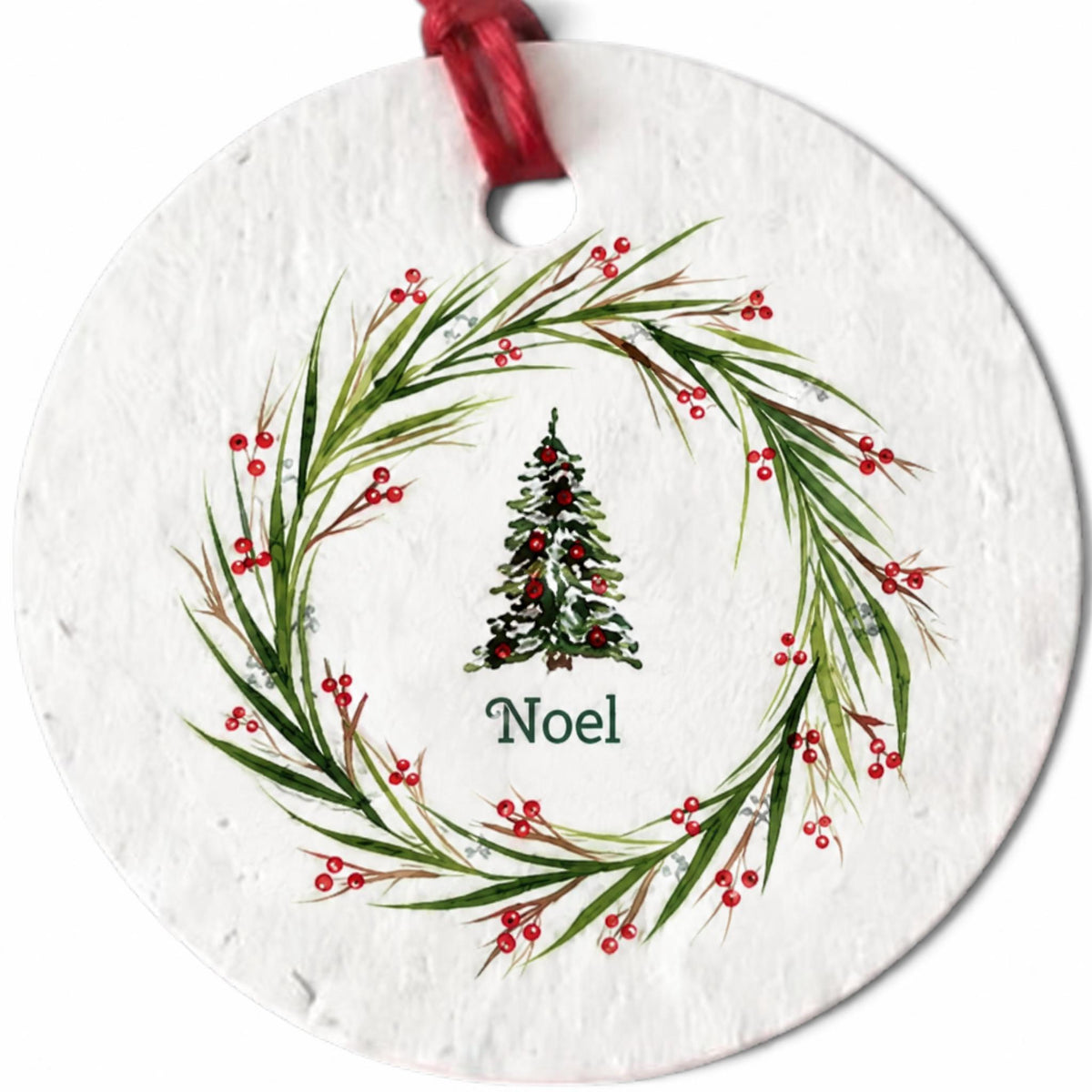 Plantable Seed Christmas Gift Tag Set of 8 Noel Wreath