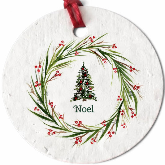 Plantable Seed Christmas Gift Tag Set of 8 Noel Wreath