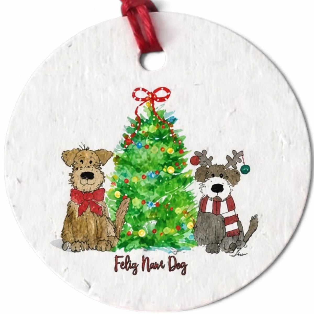 Plantable Seed Christmas Gift Tag Set of 8 Feliz Navi Dog