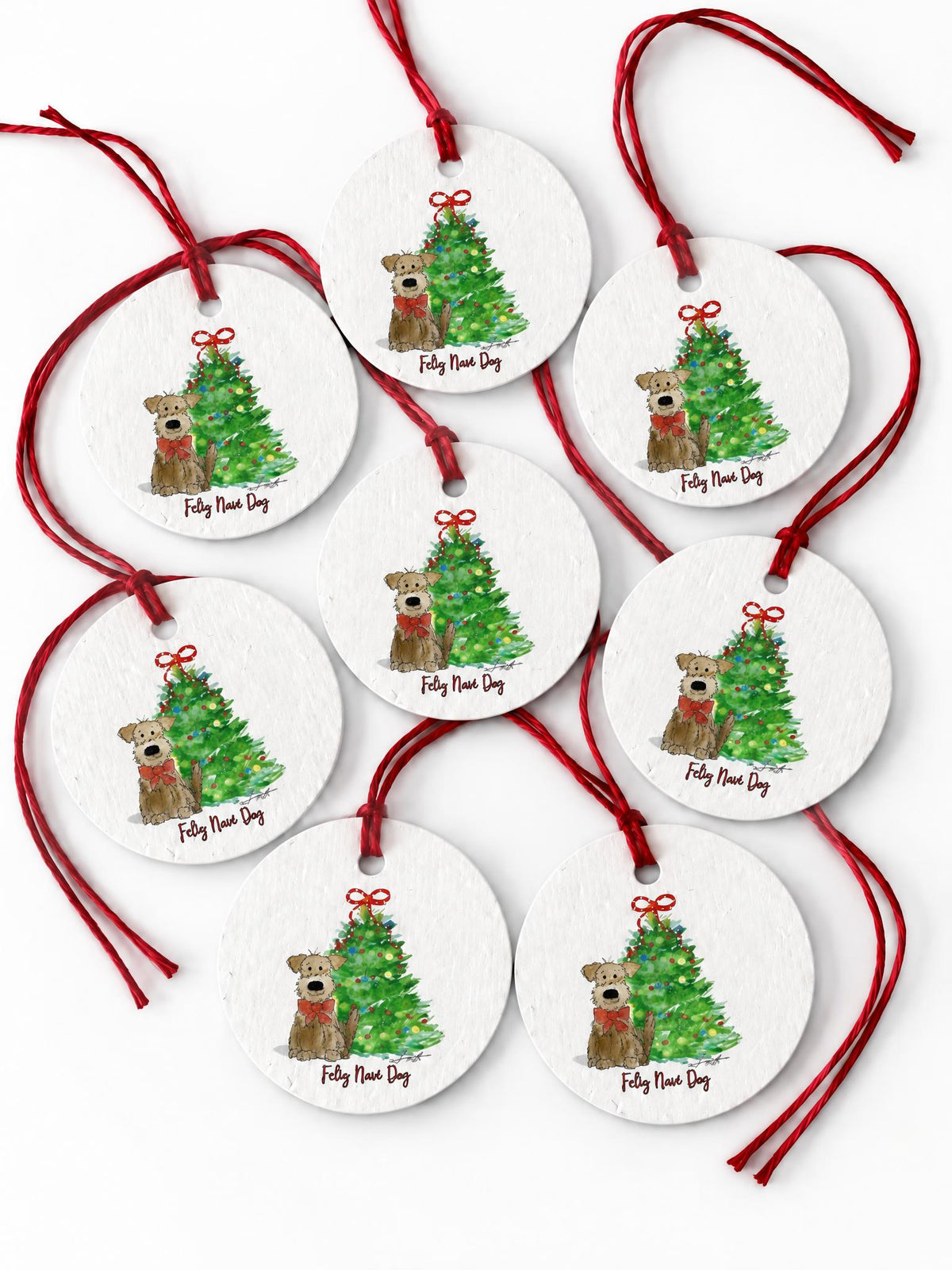 Plantable Seed Christmas Gift Tag Set of 8 Feliz Navi Dog