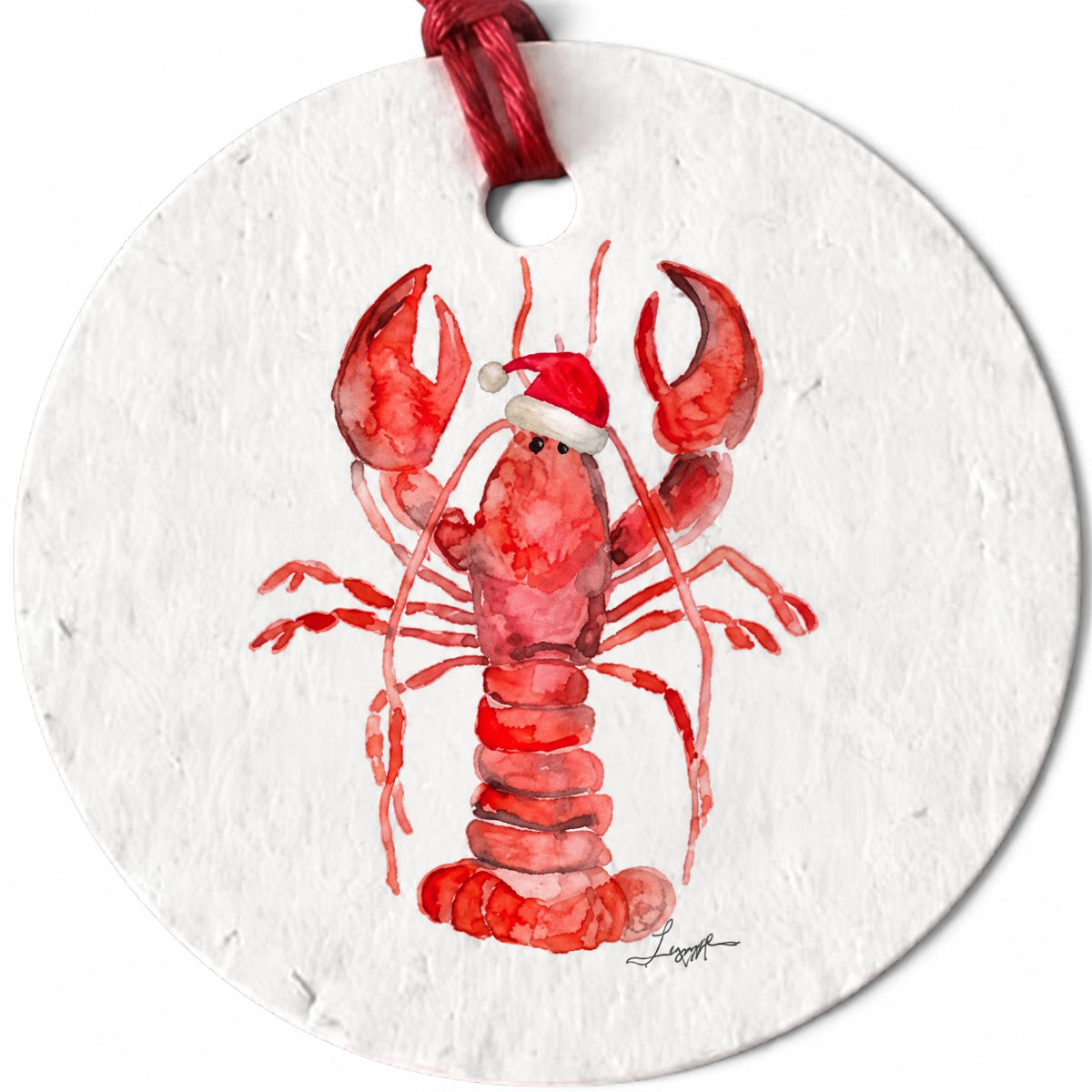 Plantable Seed Christmas Gift Tag Set of 8 Red Santa Lobster