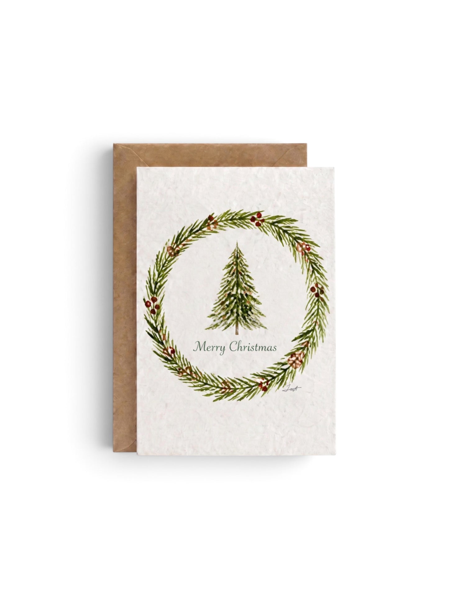 Plantable Seed Card - Christmas Xmas Tree with Wreath
