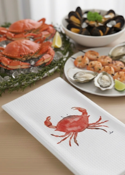 Red Crab Kitchen Towel