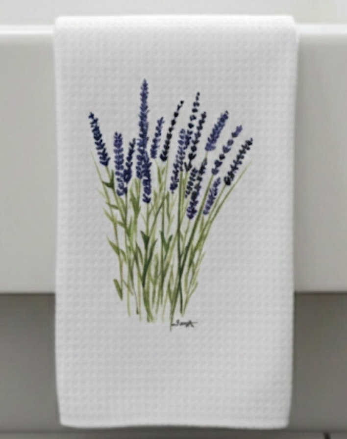 Microfiber Kitchen Towel Watercolor Art Lavender