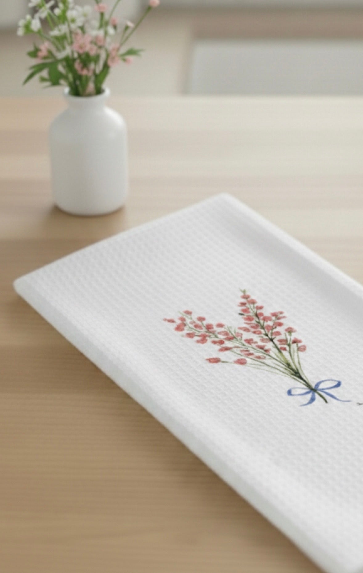Microfiber Kitchen Towel Watercolor Art Pink Flower
