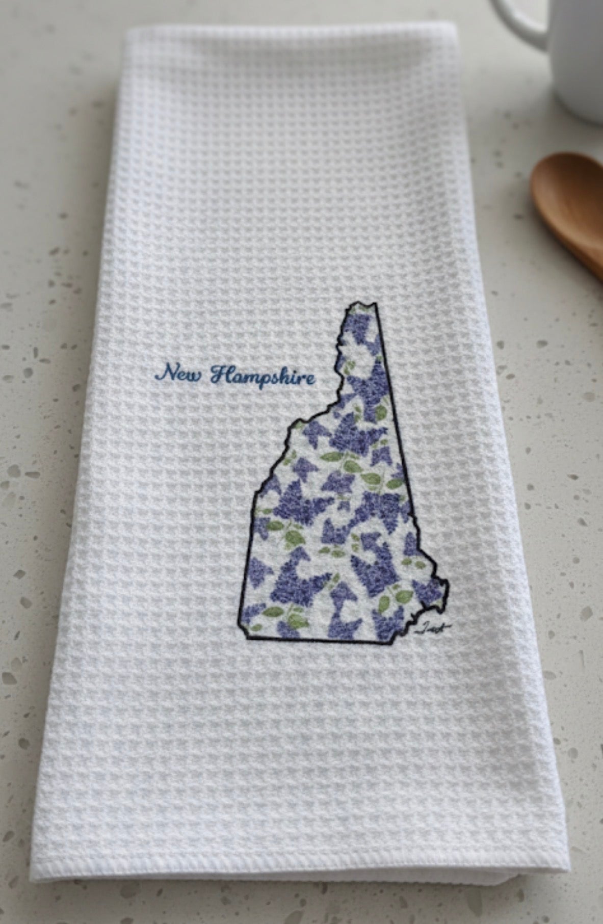 Microfiber Kitchen Towel Watercolor Art New Hampshire