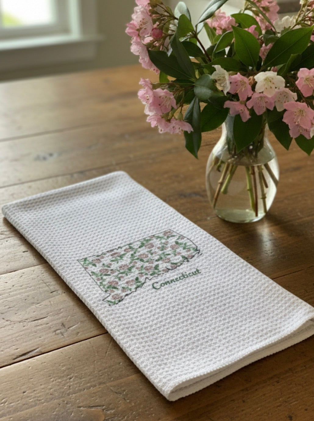 Microfiber Kitchen Towel Watercolor Art Connecticut