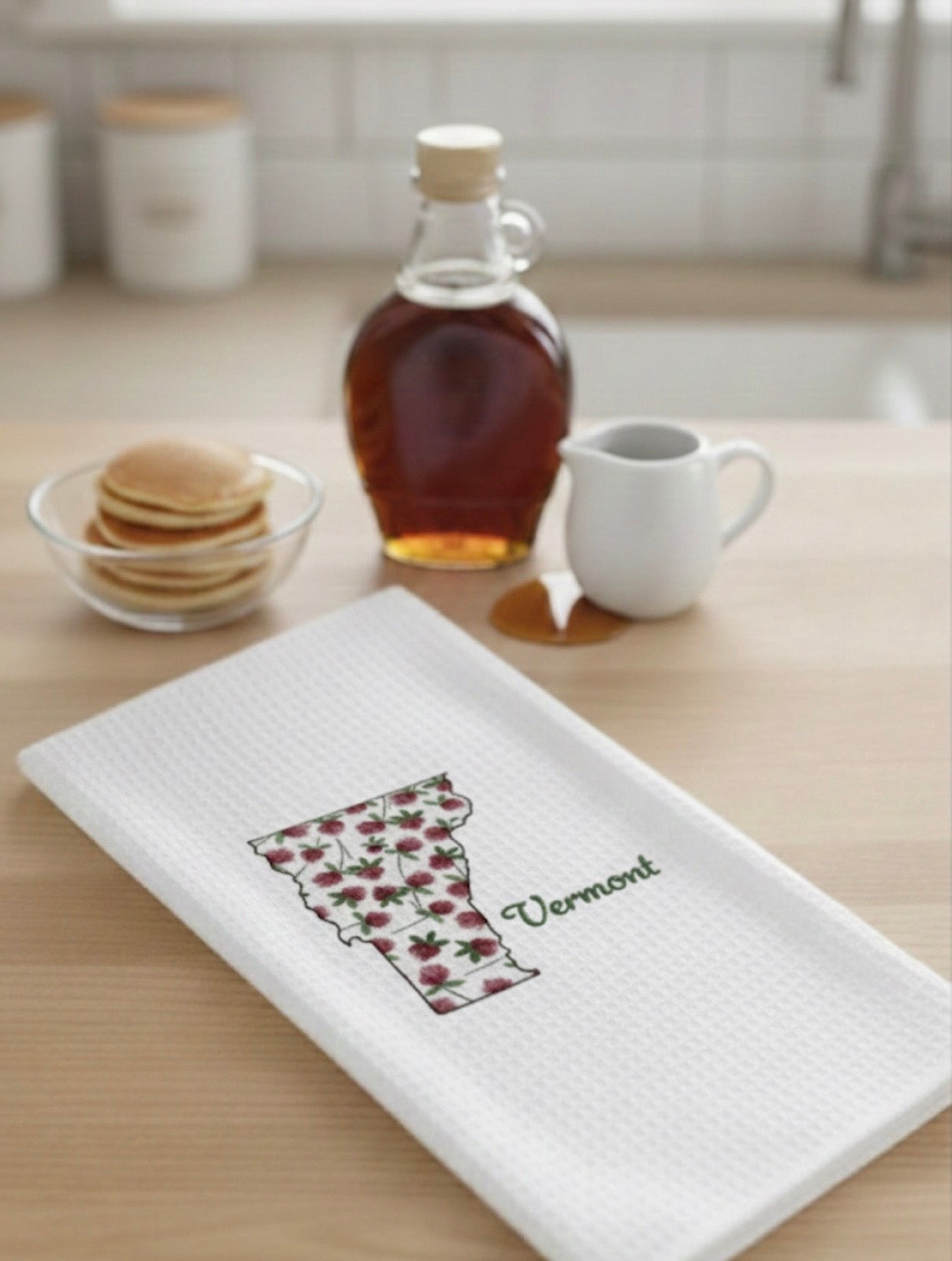 Microfiber Kitchen Towel Watercolor Art Vermont
