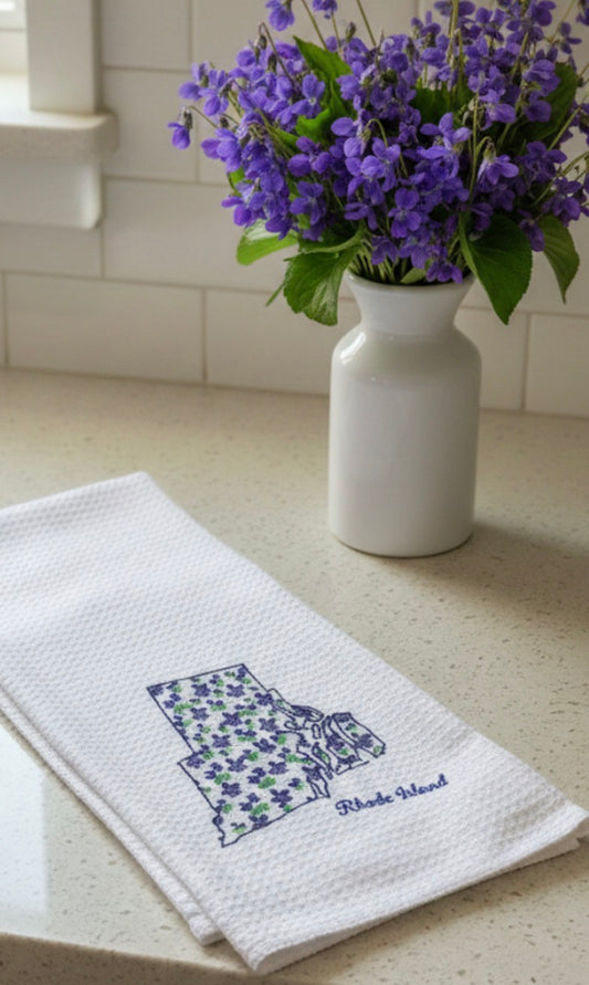 Microfiber Kitchen Towel Watercolor Art Rhode Island