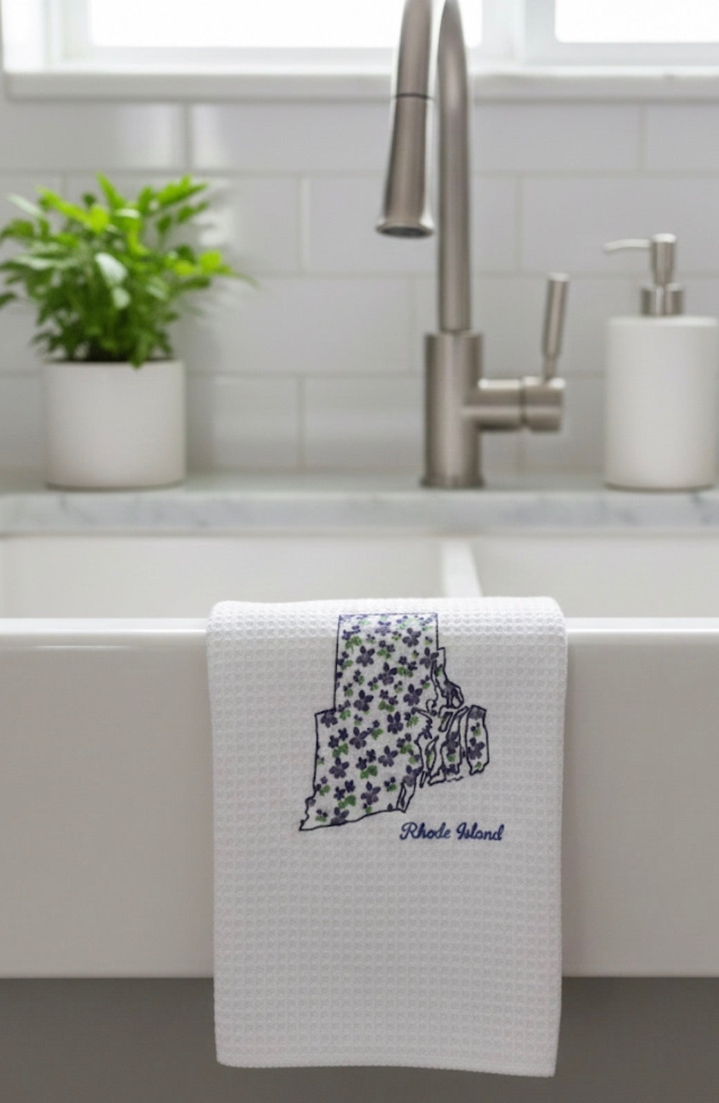 Microfiber Kitchen Towel Watercolor Art Rhode Island