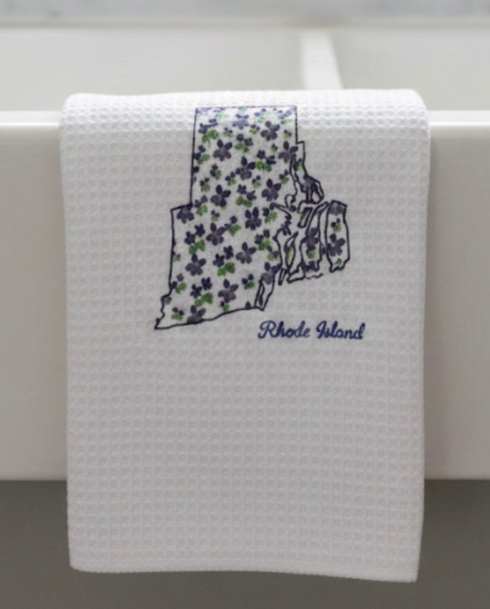 Microfiber Kitchen Towel Watercolor Art Rhode Island